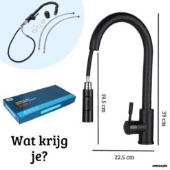 Mmoods Keukenkraan Zwart Uittrekbaar - Kraan Keuken 2 Standen - Keukenkraanslang Met Uittrekbare Uitloop 11 Mmoods Keukenkraan Zwart Uittrekbaar - Kraan Keuken 2 Standen - Keukenkraanslang Met Uittrekbare Uitloop -WerkPro Verkoopwinkel 1200x1200 1250