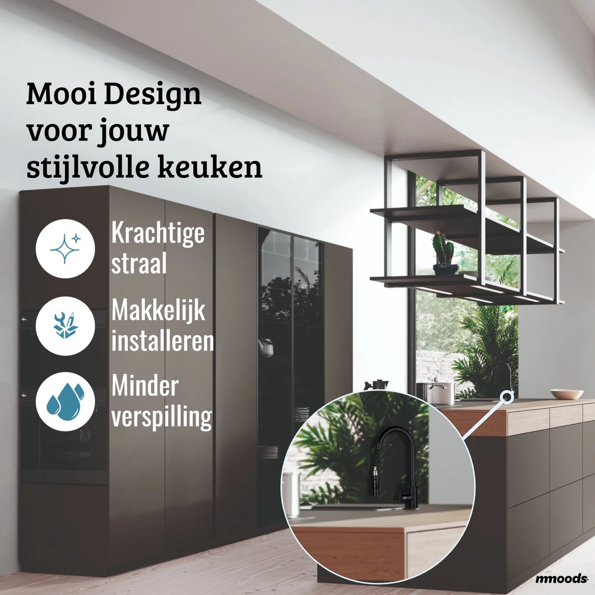 Mmoods Keukenkraan Zwart Uittrekbaar - Kraan Keuken 2 Standen - Keukenkraanslang Met Uittrekbare Uitloop 8 Mmoods Keukenkraan Zwart Uittrekbaar - Kraan Keuken 2 Standen - Keukenkraanslang Met Uittrekbare Uitloop - Afbeelding 6