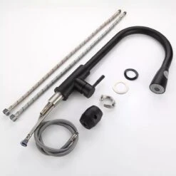 Merkloos Vision Zwarte Uittrekbare Keukenkraan RVS | Boog Vormig | Keukenkraan Zwart | Mengkraan | Badkamer Kraan -WerkPro Verkoopwinkel 1200x1200 1273