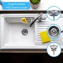 Gootsteen Afvoerstop Voor De Keuken 80 Mm - Afvoerplug - Korfplug - Universeel - Spoelbak Zeef - Ontstopper - Zeef - Gootsteen Plug - 1 Stuk - RVS -WerkPro Verkoopwinkel 1200x1200 1299