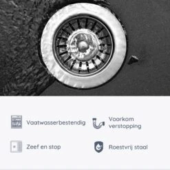 Gootsteen Afvoerstop Voor De Keuken 80 Mm - Afvoerplug - Korfplug - Universeel - Spoelbak Zeef - Ontstopper - Zeef - Gootsteen Plug - 1 Stuk - RVS -WerkPro Verkoopwinkel 1200x1200 1300