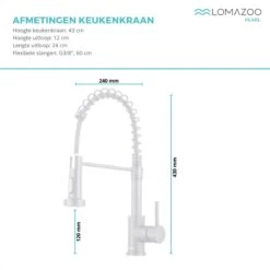 Keukenkraan Met Uittrekbare Uitloop - Mengkraan Keuken - Keuken Kraan LOMAZOO - Pearl -WerkPro Verkoopwinkel 1200x1200 1305