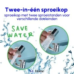 1080° Roterende Kraankop - Roestvrij Staal - 2 Straal Standen - Kraan Verlengstuk - Kraan Opzetstuk - Sproeikop - Waterbesparend -WerkPro Verkoopwinkel 1200x1200 1313