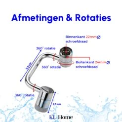 1080° Roterende Kraankop - Roestvrij Staal - 2 Straal Standen - Kraan Verlengstuk - Kraan Opzetstuk - Sproeikop - Waterbesparend -WerkPro Verkoopwinkel 1200x1200 1314