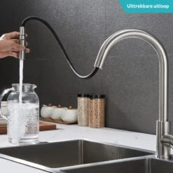 Merkloos Keukenkraan Met Uittrekbare Uitloop - Uittrekbaar - Mengkraan - Geborsteld RVS -WerkPro Verkoopwinkel 1200x1200 1323