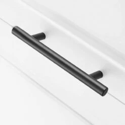 Merkloos Handgreep Zwart - Metaal - 128mm Hartafstand - Handvat Voor Kast, Keukenkast, Lade Of Deurtje - Ronde Moderne Greep Inclusief Schroeven - Keukengreep - Meubelgreep - Kastgreep