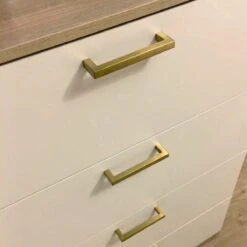 Merkloos Handgreep Goud Vierkant - RVS - 128 Mm