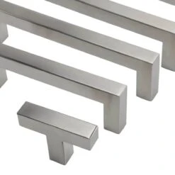 Merkloos Handgreep RVS Zilver Vierkant - 96 Mm Hartafstand - Handvat Voor Kast, Keukenkast, Lade Of Deurtje - Keukengreep - Meubelgreep - Kastgreep - Deurgreep