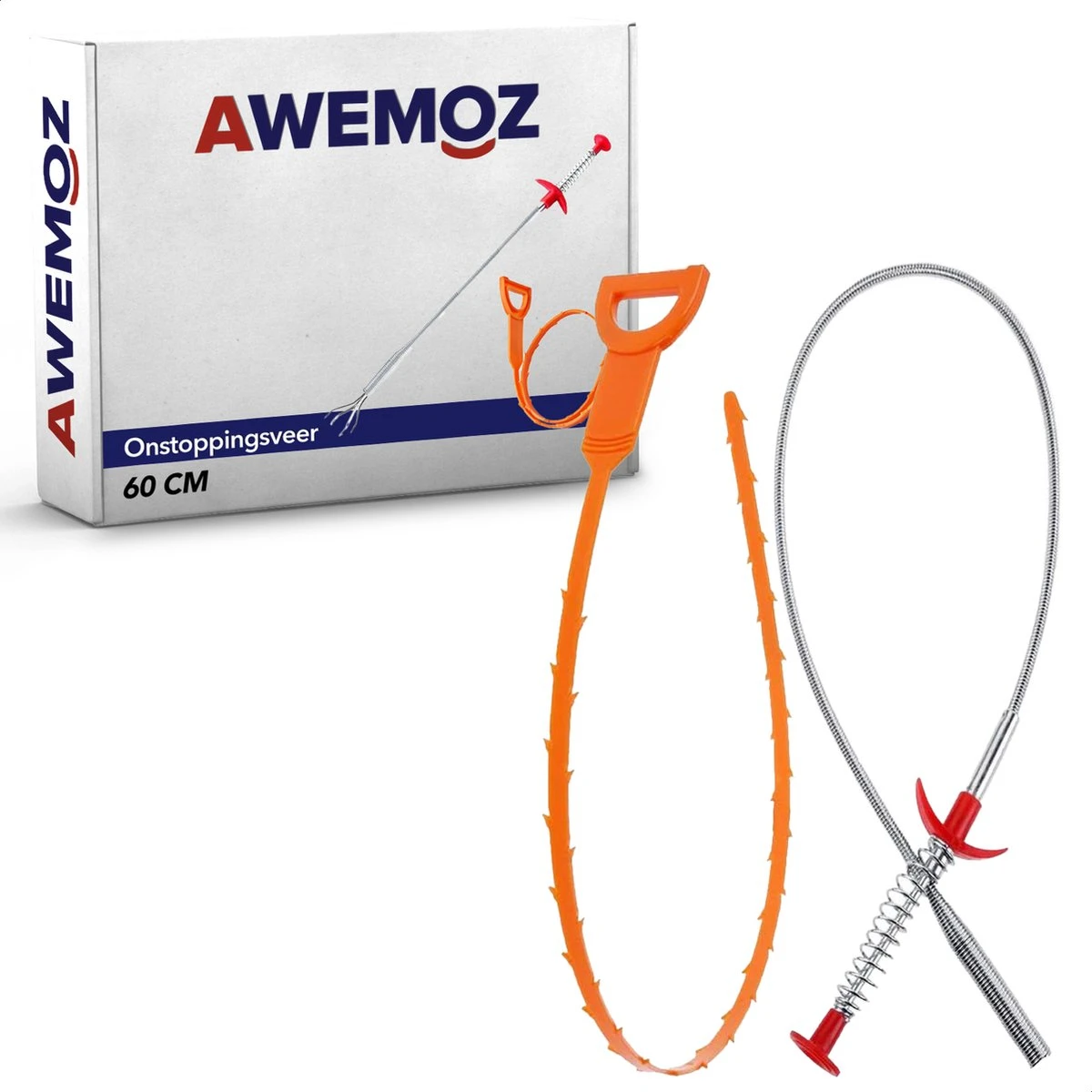 AWEMOZ Ontstoppingsveer RVS 60 Cm + Rager - Gootsteenontstopper Set - WC Ontstopper - Afvoer Verstopt - Rioolveer 9 AWEMOZ Ontstoppingsveer RVS 60 Cm + Rager - Gootsteenontstopper Set - WC Ontstopper - Afvoer Verstopt - Rioolveer - Afbeelding 7