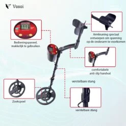 Vosoi - Hoogwaardige Metaal Detector - Inclusief Koptelefoon En Schep + Opberghoes - LCD Display - Nauwkeurige Pinpointer Optie - Verstelbare Hoogte - Waterdichte Zoekspoel - Geschikt Voor Kinderen En Volwassenen -WerkPro Verkoopwinkel 1200x1200 1659