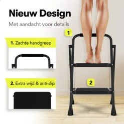 Rune Huishoudtrap 2 Treden - Inklapbare Anti-slip Keukentrap - Compact Design - 80 Cm Hoog - Zwart -WerkPro Verkoopwinkel 1200x1200 1661