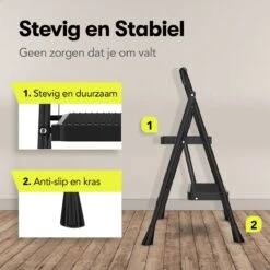 Rune Huishoudtrap 2 Treden - Inklapbare Anti-slip Keukentrap - Compact Design - 80 Cm Hoog - Zwart -WerkPro Verkoopwinkel 1200x1200 1663