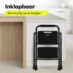 Rune Huishoudtrap 2 Treden - Inklapbare Anti-slip Keukentrap - Compact Design - 80 Cm Hoog - Zwart -WerkPro Verkoopwinkel 1200x1200 1665