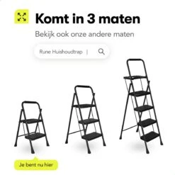 Rune Huishoudtrap 2 Treden - Inklapbare Anti-slip Keukentrap - Compact Design - 80 Cm Hoog - Zwart -WerkPro Verkoopwinkel 1200x1200 1667
