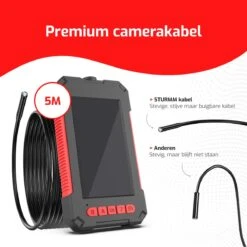 STURMM® ST-IC201 - Industriële Endoscoop Met Enkele Camera - Professionele Inspectiecamera - 4.3 INCH Display - Inclusief Gratis 16GB Micro SD - 5 Meter Kabel -WerkPro Verkoopwinkel 1200x1200 1686