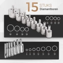 Breskol Diamantboren Set Tegels - Diamantboren -diamant Boren- Tegelboren - Tegelboor - Glasboor - Diamantboor 6 Mm - Diamantboor 8 Mm - Diamantboor Nat - 15 Delige Set - Diamantboor - Diamantborenset - Gatzaag -WerkPro Verkoopwinkel 1200x1200 169
