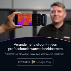 Techweise Warmtebeeldcamera Voor Android - -20ºC Tot +550ºC - 256x192 Pxs - Warmtecamera - Verlengde Garantie -WerkPro Verkoopwinkel 1200x1200 1736