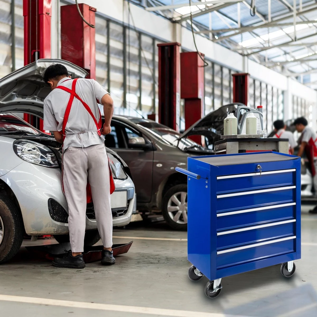 AREBOS - Gereedschapswagen Trolley - 5 Lades 8 AREBOS - Gereedschapswagen Trolley - 5 Lades - Afbeelding 6