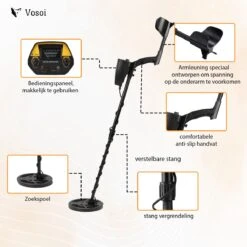 Vosoi - Hoogwaardige Metaal Detector - Inclusief Koptelefoon En Schep + Opberghoes - Nauwkeurige Pinpointer Optie - Verstelbare Hoogte - Waterdichte Zoekspoel - Geschikt Voor Kinderen En Volwassenen -WerkPro Verkoopwinkel 1200x1200 1813