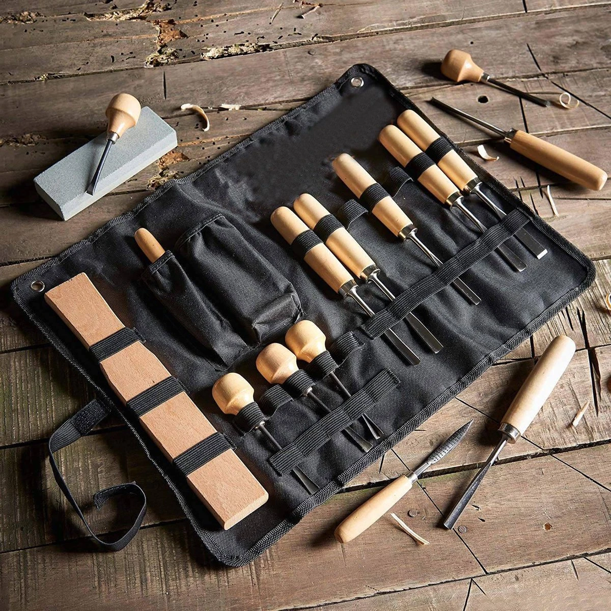 Houtbewerking Gereedschap Beitel Gutsen Houtsnijset Houtsnijden Hobby - Handig Op Te Bergen - Beter Geslepen 5 Houtbewerking Gereedschap Beitel Gutsen Houtsnijset Houtsnijden Hobby - Handig Op Te Bergen - Beter Geslepen - Afbeelding 3