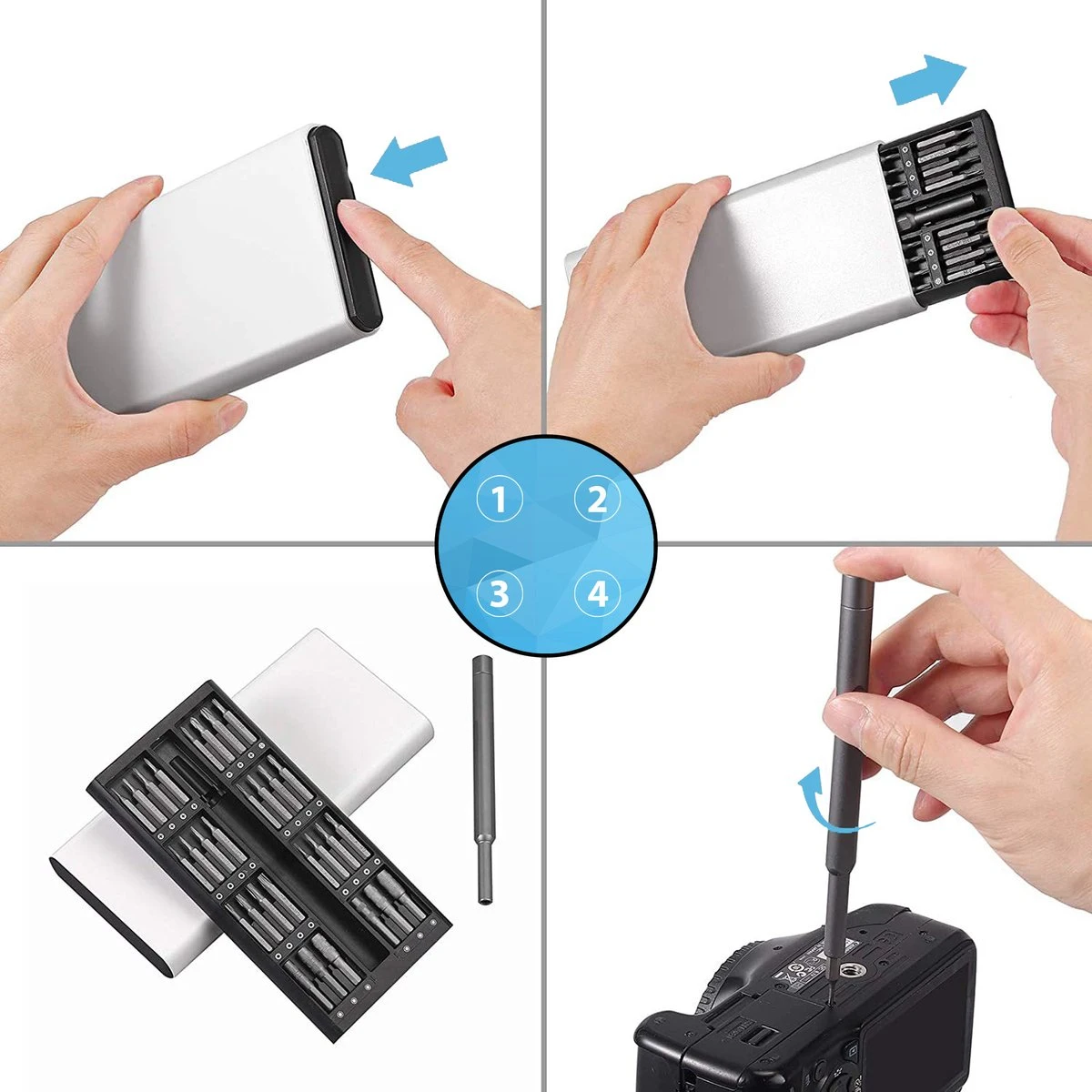 Professionele Precisie Schroevendraaierset 62-Delig Magnetisch - Gereedschap Voor Laptop / Camera / Smartphone / IPhone / Tablet / Macbook / Brillen / Horloges / Uurwerk 6 Professionele Precisie Schroevendraaierset 62-Delig Magnetisch - Gereedschap Voor Laptop / Camera / Smartphone / IPhone / Tablet / Macbook / Brillen / Horloges / Uurwerk - Afbeelding 4