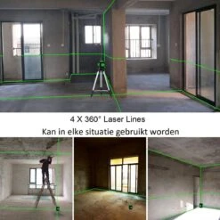 Uacah® Zelfnivellerend Kruislijnlaser - 4D Bouwlaser - Professionele Set - 50m - 360° Graden Roterende Laser - 16 Lijnen - Lijnlaser - Laser Waterpas - Met Statief En Draagtas -WerkPro Verkoopwinkel 1200x1200 1969