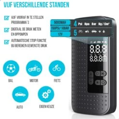 Westhome Luchtcompressor Bandenpomp - Elektrische Fietspomp- 5-in-1 - Zwart 17 Westhome Luchtcompressor Bandenpomp - Elektrische Fietspomp- 5-in-1 - Zwart -WerkPro Verkoopwinkel 1200x1200 2