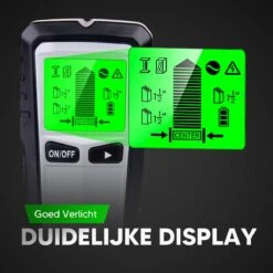 Apeiron Digitale Leidingzoeker - 5 In 1 Detector Voor Muren - Hout, Metaal, Leidingen, Bedrading - Zwart/Zilver - Inclusief Batterij -WerkPro Verkoopwinkel 1200x1200 2027