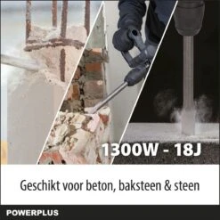 Powerplus POWX11831 Breekhamer - Boorhamer - Hamerboor En Beitel - 1300W - 18 Joule - SDS Max - Incl. Gereedschapskoffer En 2 Beitels - Voor Beton En Steen -WerkPro Verkoopwinkel 1200x1200 210