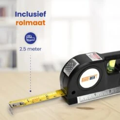 Handymen Kruislijnlaser - Lijnlaser Waterpas - Laserwaterpas Met Afstandsmeter - Rolmaat 2,5m - Alles In Één -WerkPro Verkoopwinkel 1200x1200 2179