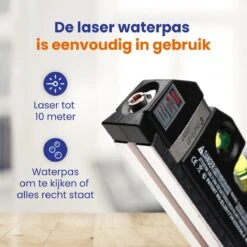 Handymen Kruislijnlaser - Lijnlaser Waterpas - Laserwaterpas Met Afstandsmeter - Rolmaat 2,5m - Alles In Één -WerkPro Verkoopwinkel 1200x1200 2180