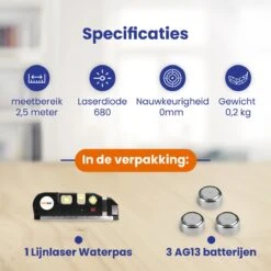 Handymen Kruislijnlaser - Lijnlaser Waterpas - Laserwaterpas Met Afstandsmeter - Rolmaat 2,5m - Alles In Één -WerkPro Verkoopwinkel 1200x1200 2184