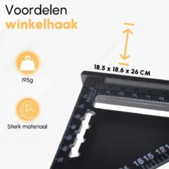Winkelhaak - Blokhaak - Zwaaihaak - Schrijfhaak - Speed Square - Metaal - Inclusief Bouwpotlood - Gratis Vervulbaar Bouwpotlood -WerkPro Verkoopwinkel 1200x1200 2244