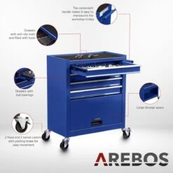 AREBOS Werkplaatswagen Gereedschapswagen Met 4 Laden 1 Kast & Incl Gereedschap -WerkPro Verkoopwinkel 1200x1200 2294