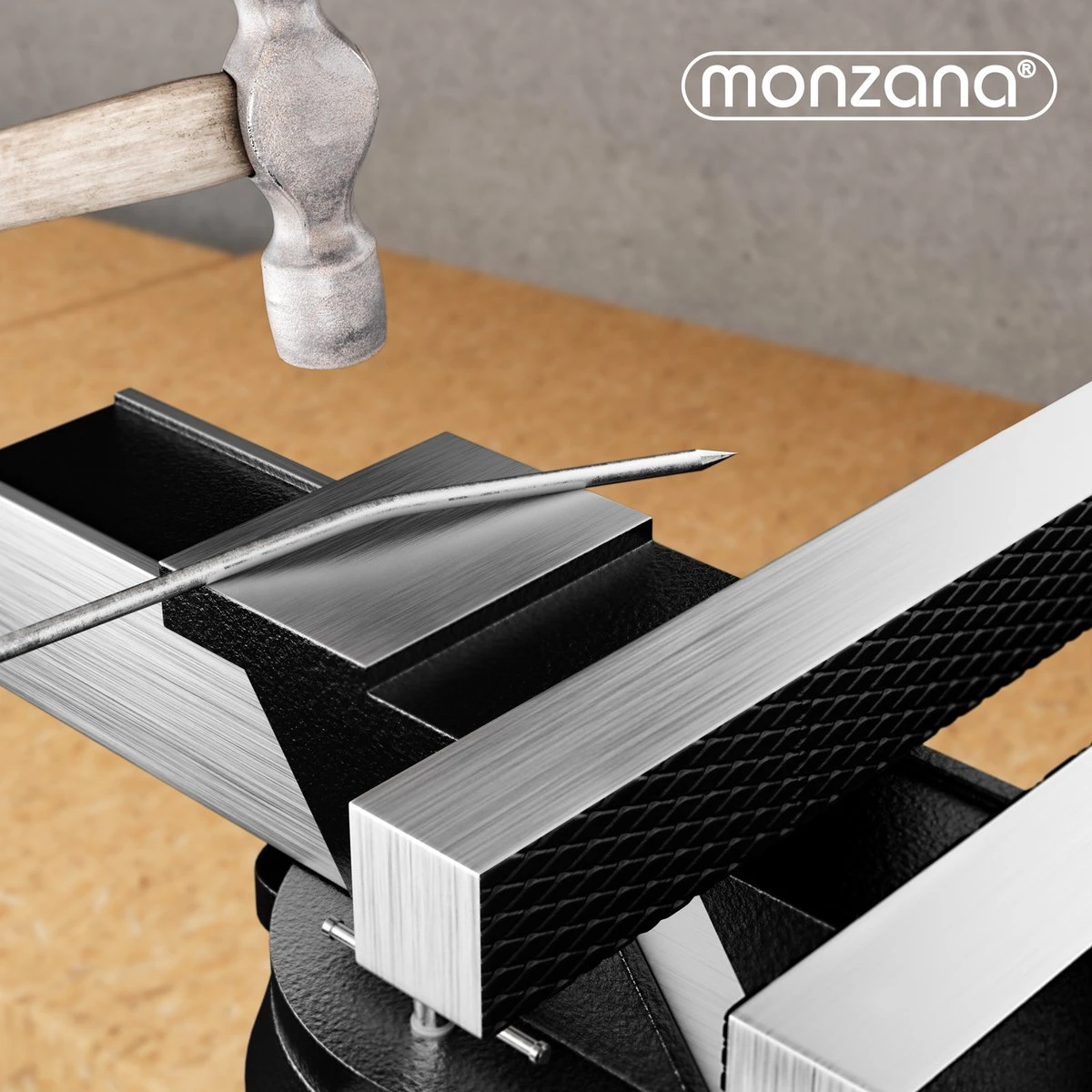 Monzana Bankschroef 150mm Spanbreedte Koolstofstaal 360° Draaibaar Aambeeld 7 Monzana Bankschroef 150mm Spanbreedte Koolstofstaal 360° Draaibaar Aambeeld - Afbeelding 5