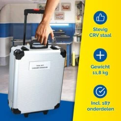 Kinzo Handgereedschapset - 187-delig - In Aluminium Rolkoffer - CR-V-Staal -WerkPro Verkoopwinkel 1200x1200 2327