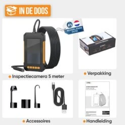 Strex Inspectiecamera Met Scherm 5M - 1080P HD - 4.3 Inch LCD Scherm - IP67 Waterdicht - LED Verlichting - Endoscoop - Inspectie Camera -WerkPro Verkoopwinkel 1200x1200 2393