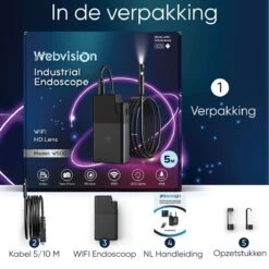 Webvision Inspectiecamera Dubbele Lens 5M – Endoscoop – Inspectie Camera – Endoscoop Camera – Voor Android/IOS - IP68 Waterdicht - 1080P HD -WerkPro Verkoopwinkel 1200x1200 2421