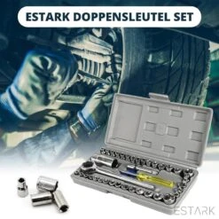ESTARK® Professionele XL 40-Delige Dopsleutel Set - Met Momentsleutel Ratel & Verlengstuk - Doppenset Doppendoos Torx/Inbus/Hex/Kruiskop/Philips Bit Doppen Set - Ratelset - Met Snelwisselsysteem - 1/4" & 1/2" Inch Doppenset -WerkPro Verkoopwinkel 1200x1200 2471