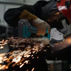 Deutsche Stahl Haakse Slijper - Slijptol - Gereedschap - Slijpmachine - Draadloos - 24V Accu - 2 Batterijen - 7000RPM - 1 Uur Snellader - 2 Zaagblad Van 125mm - Softgrip - Met Tas - Blauw -WerkPro Verkoopwinkel 1200x1200 248