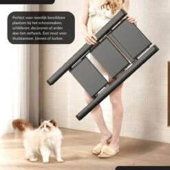 Buxibo - Keukentrapje/Vouwladder - Keukenopstapje - Opvouwbare Ladderkruk - Trapladder - Anti-Slip - Metaal - Zwart -WerkPro Verkoopwinkel 1200x1200 2549