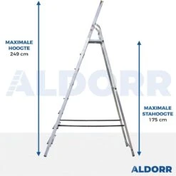 ALDORR Home - Huishoudtrap 8 Treden - Huishoudladder Inklapbaar - Keukentrap Opvouwbaar -WerkPro Verkoopwinkel 1200x1200 2590