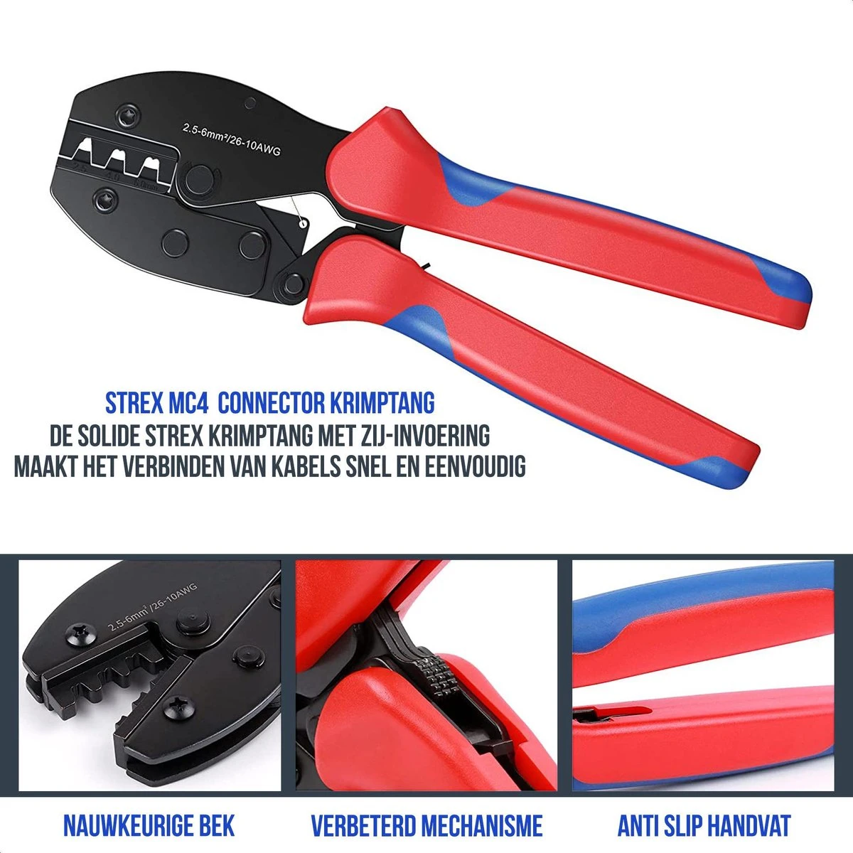 MC4 Connector Krimptang | Zonnepanelen - Solar Panel - Solar Kabel | 2.5-4-6mm2 4 MC4 Connector Krimptang | Zonnepanelen - Solar Panel - Solar Kabel | 2.5-4-6mm2 - Afbeelding 2