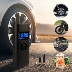 Auto Luchtcompressor, 150PSI Elektrische Draagbare Luchtpomp Mini Handheld Batterij Band Inflator 6000mAh Power Bank LED Noodverlichting Voor Auto Motor Fiets Bal -WerkPro Verkoopwinkel 1200x1200 262