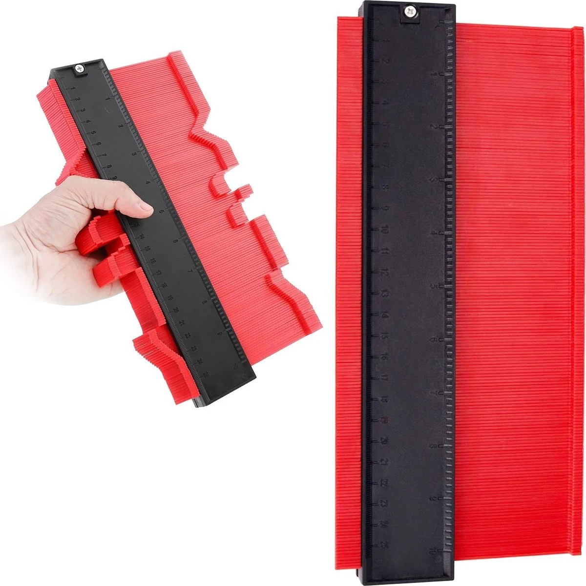 Merkloos A+ Aftekenhulp - Contourmal - Profielmal - Meetgereedschap - Profielmeter - 25CM - Schuifmaat ROOD 3 Merkloos A+ Aftekenhulp - Contourmal - Profielmal - Meetgereedschap - Profielmeter - 25CM - Schuifmaat ROOD