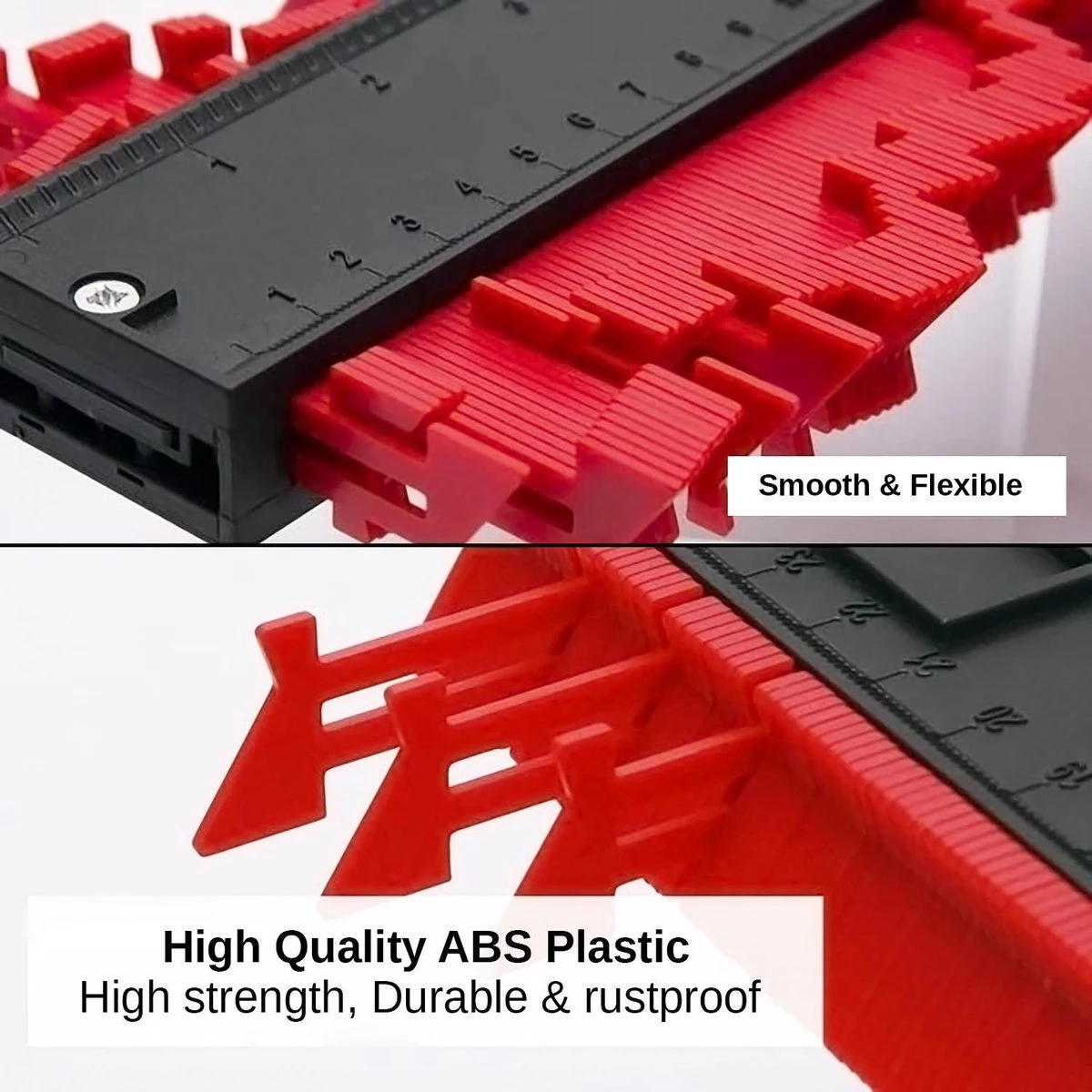 Merkloos A+ Aftekenhulp - Contourmal - Profielmal - Meetgereedschap - Profielmeter - 25CM - Schuifmaat ROOD 7 Merkloos A+ Aftekenhulp - Contourmal - Profielmal - Meetgereedschap - Profielmeter - 25CM - Schuifmaat ROOD - Afbeelding 5