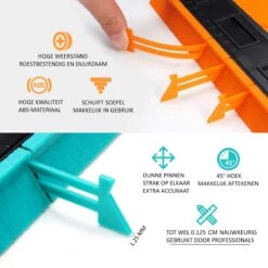 Optimus Professionele Aftekenhulp Met 2 Locks - 25cm X 8cm - Profielmeter - Profielaftaster - Meethulp - Profielmal - Profielkam - Laminaat Legset -WerkPro Verkoopwinkel 1200x1200 2687