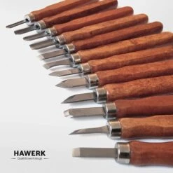 Hawerk Snijgereedschapsset Voor Professionals En Beginners, 12-delig + 3 Slijpstenen + Tas, Snijmessen Voor Volwassenen En Kinderen, Voor Hout, Snijset Om Te Snijden -WerkPro Verkoopwinkel 1200x1200 2712