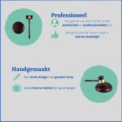 Merkloos Houten Voorzittershamer Zwart Met Slagblok - Handgemaakt - Hardhout - Met Gouden Strip - Veilinghamer - Rechterhamer - Houten Hamer - Zwart - 21 X 7 X 5 CM -WerkPro Verkoopwinkel 1200x1200 2718