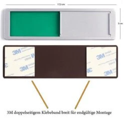 Vrij - Bezet Schuifbordje Zonder Tekst - Groen / Rood - Aluminium Look - 17,5 Cm X 5 Cm X 0,6 Cm - Promessa Design. -WerkPro Verkoopwinkel 1200x1200 2800